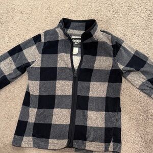 OshKosh B'gosh Kids Black and Gray Plaid Hoodie